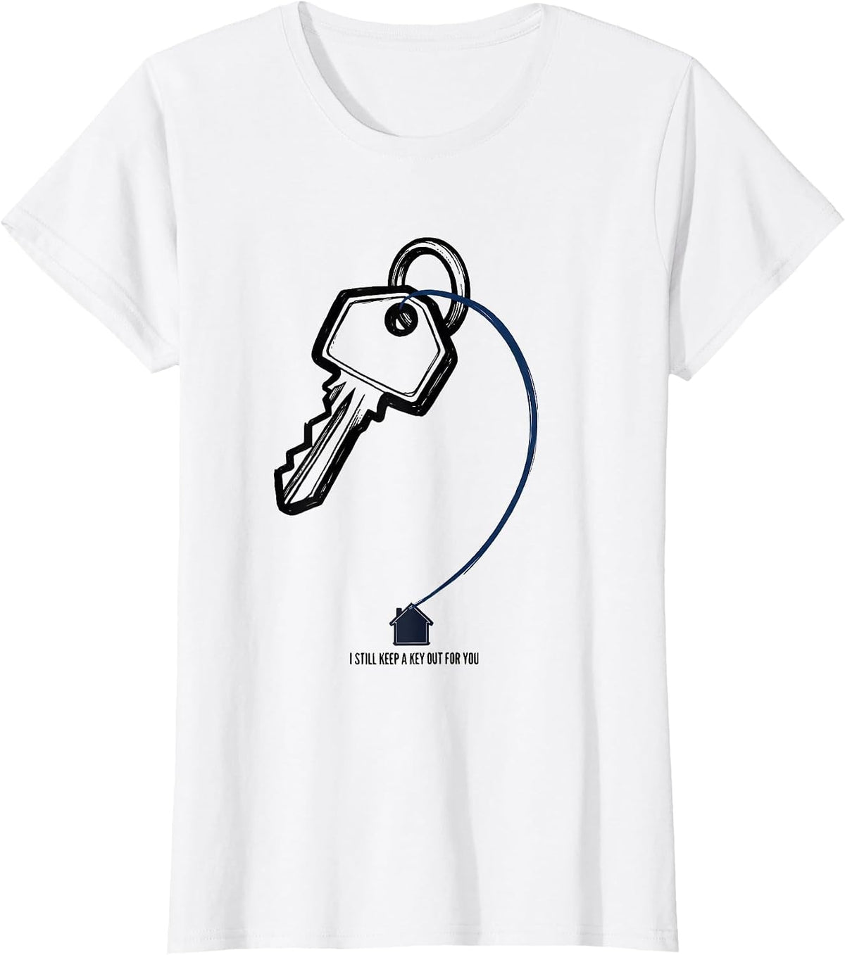 I Still Keep A Key Out For You Thin Blue Line Police Mom T-Shirt - White