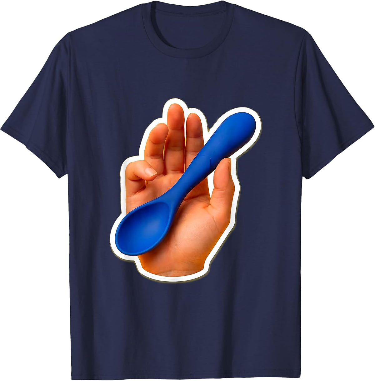 Occupational Therapy Adaptive Spoon Illustration T-Shirt - Navy Blue