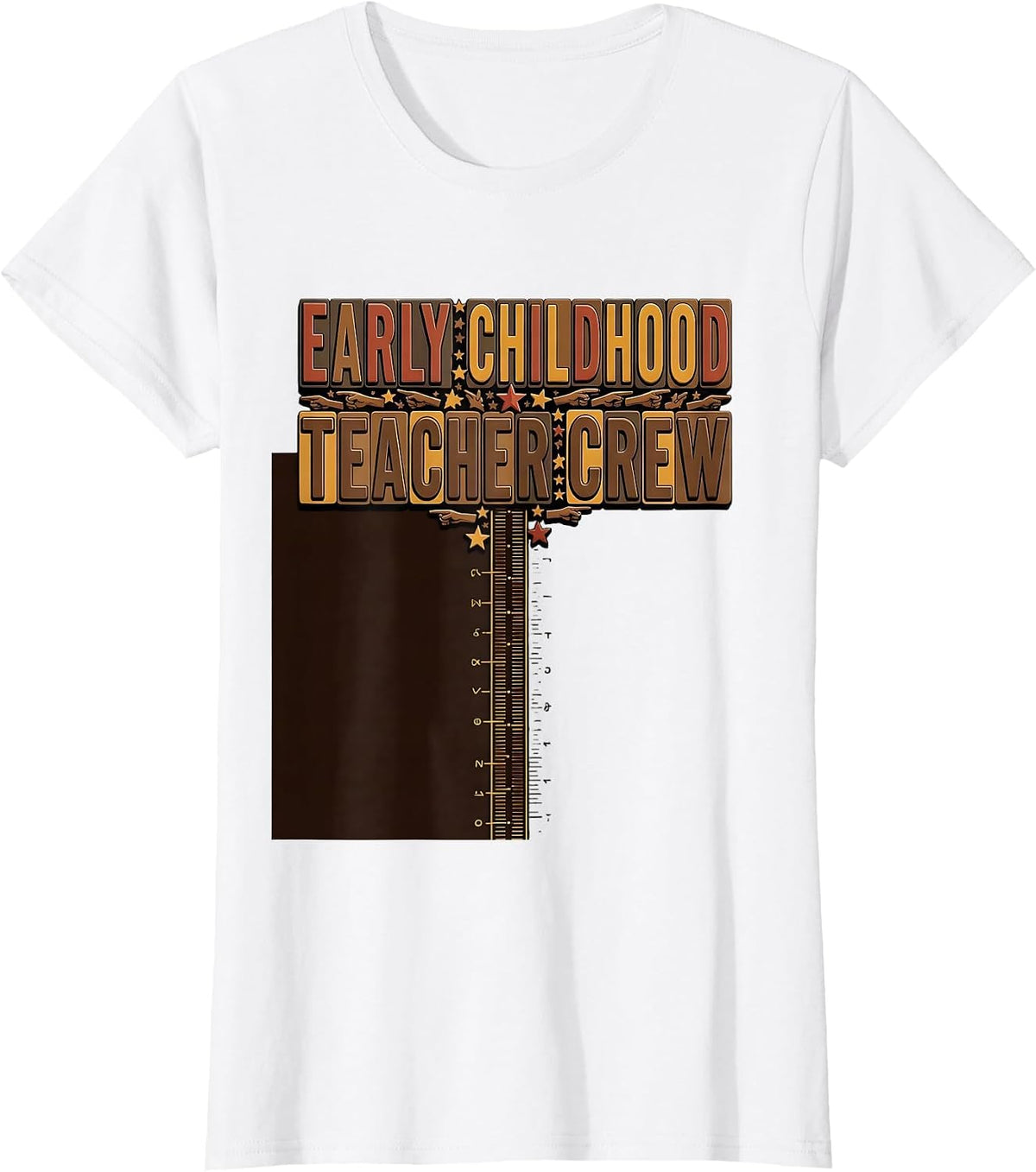 Early Childhood Teacher Crew Warm Nurturing Values-Driven T-Shirt - White