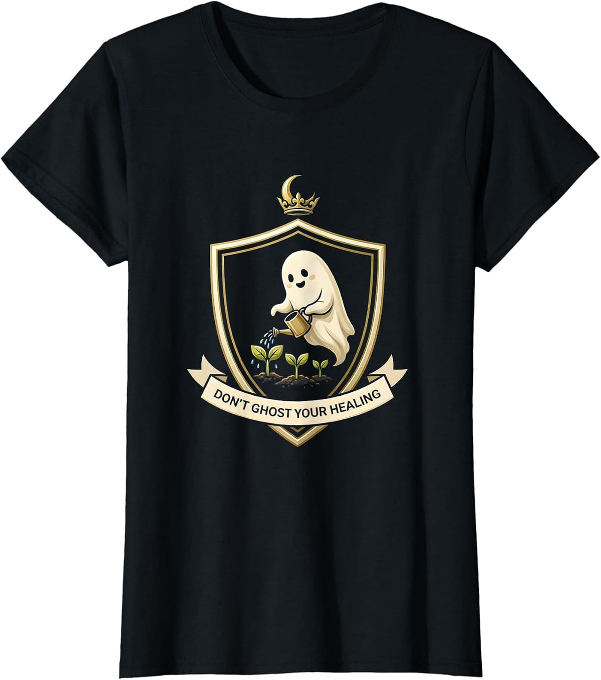Don't Ghost Your Healing Mental Health Awareness Halloween T-Shirt - Black