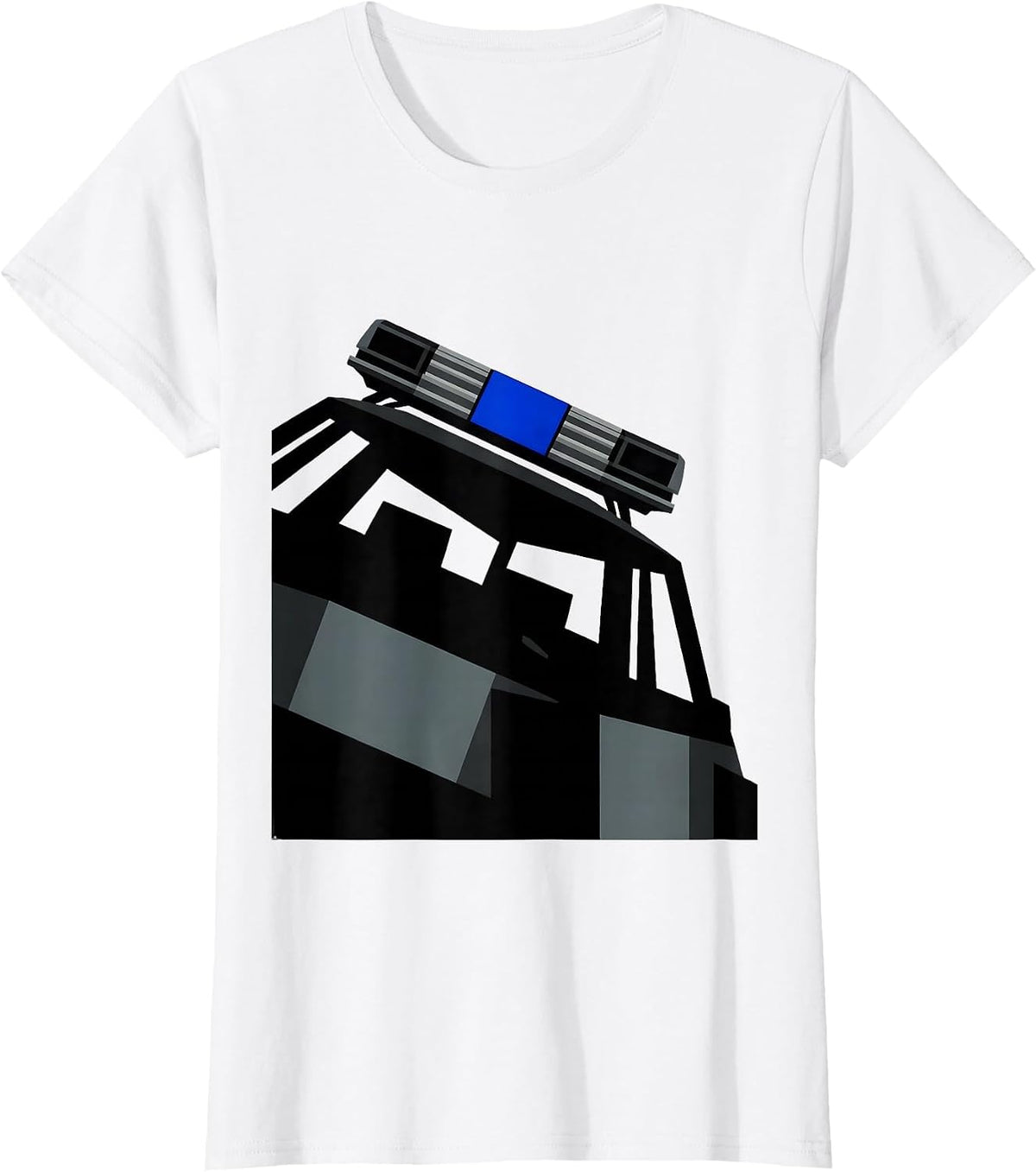Police Light Bar Modernist Thin Blue Line Support T-Shirt - White