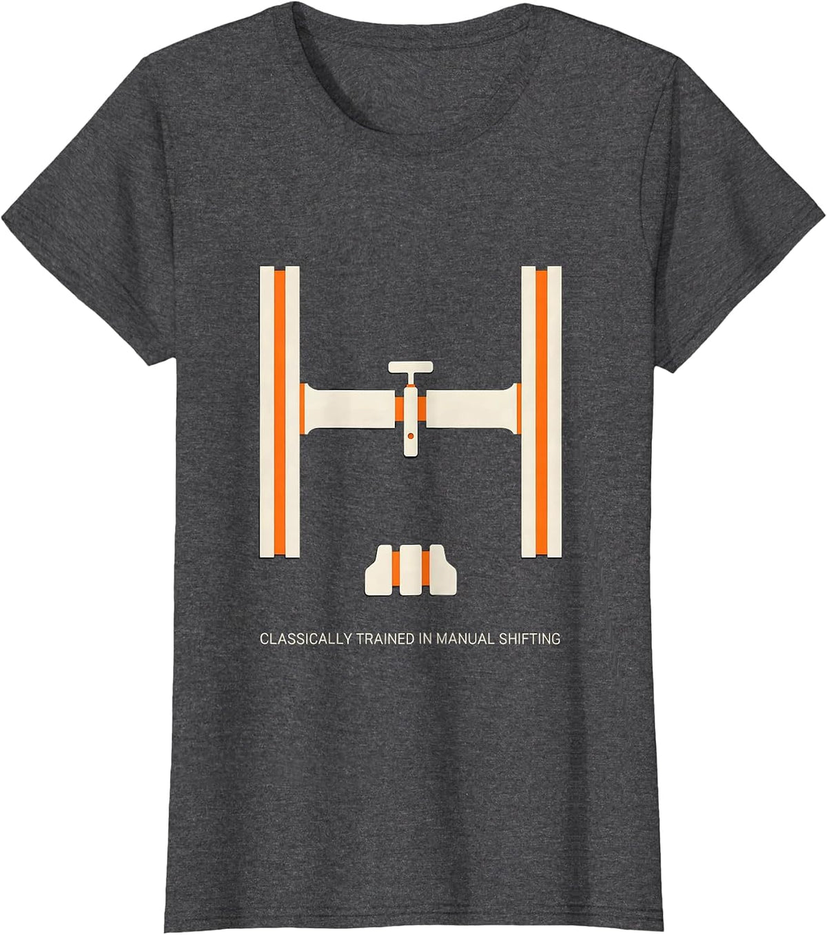 Women's Classically Trained In Manual Shifting Funny Car Guy T-Shirt - Dark Heather Grey