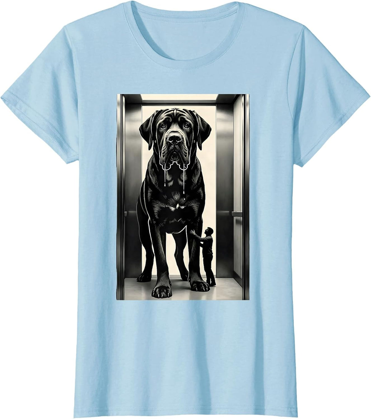 Great Dane Elevator Drool Humor Dog Owner T-Shirt - Baby Blue