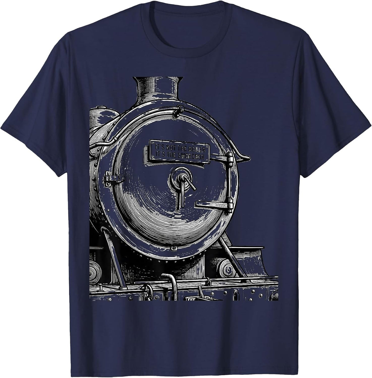 It's Not The Boiler, It's The Smokebox Funny Train T-Shirt - Navy Blue