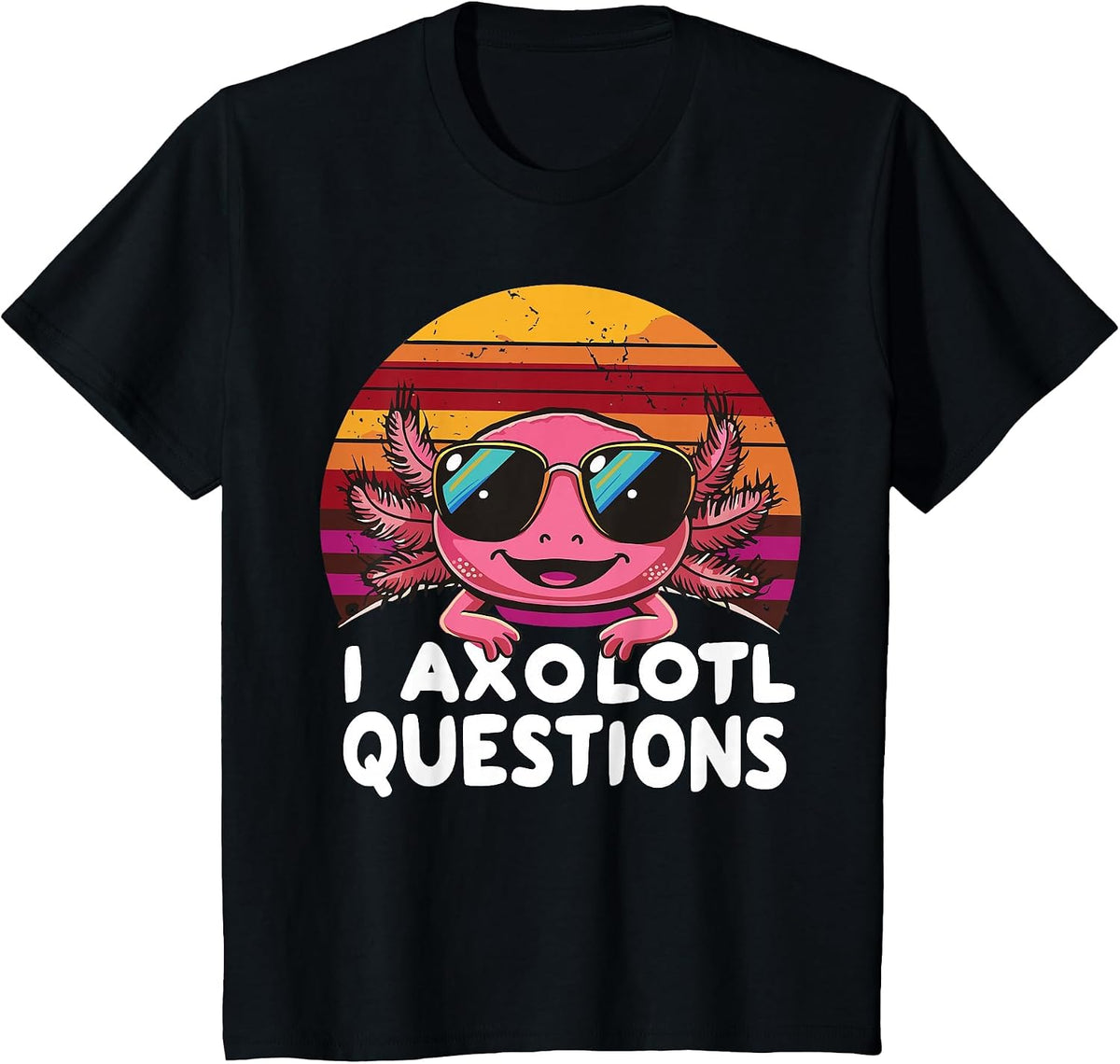 Axolotl Questions Anime Kawaii Axolotl T-Shirt - Black