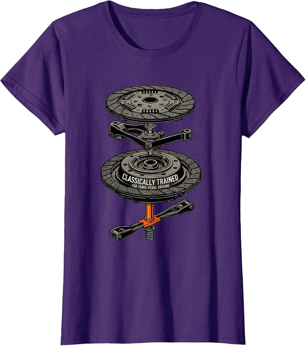 Women's Classically Trained For Three-Pedal Driving Car Guy T-Shirt - Purple