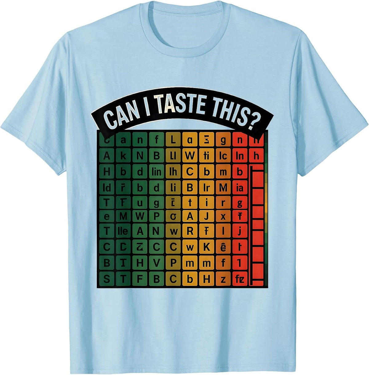 Men's Can I Taste This Funny Periodic Table Science Teacher Gift T-Shirt - Baby Blue