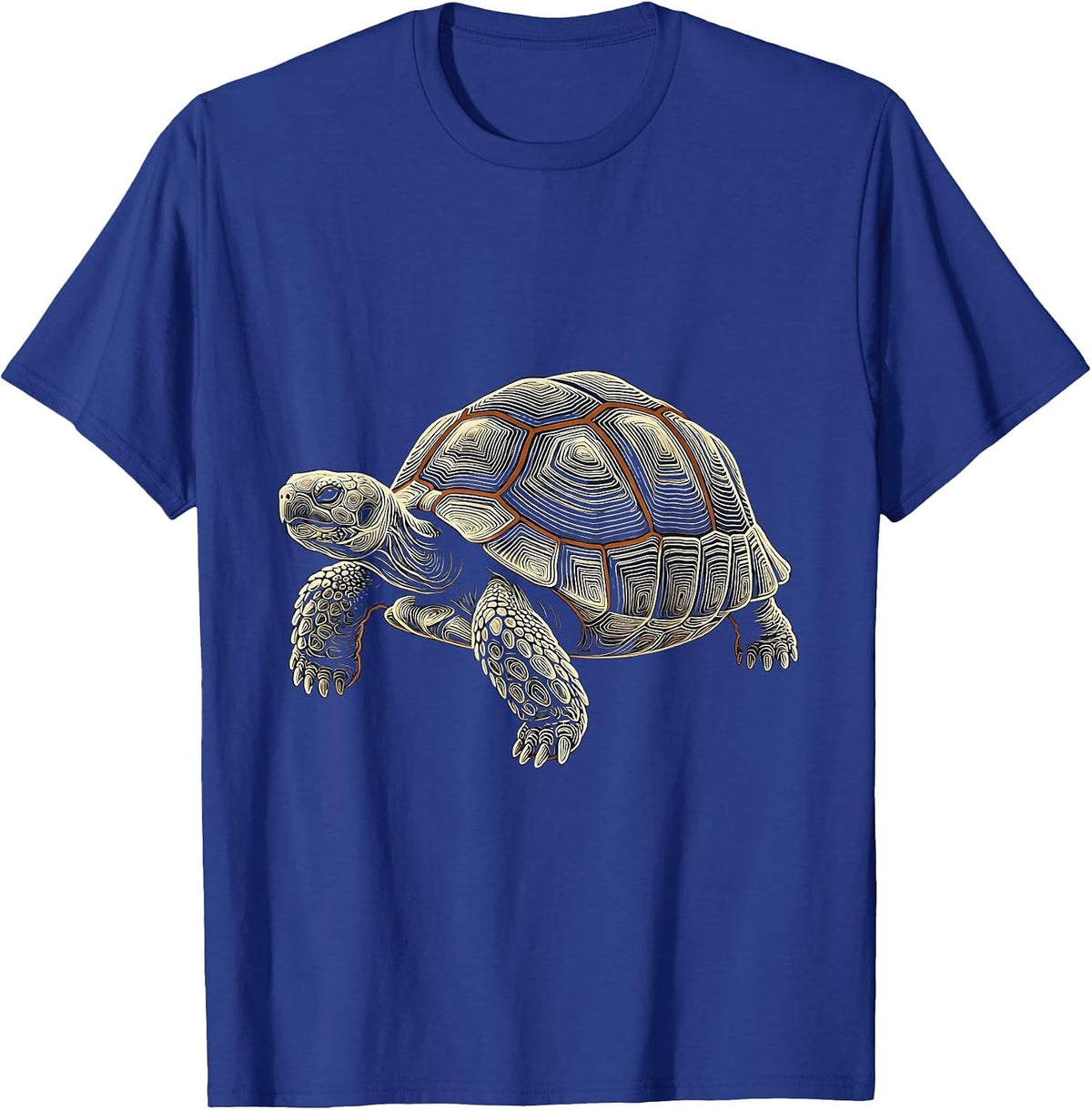 Men's Tortoise Contour Art Turtle Lover Gift T-Shirt - Royal Blue