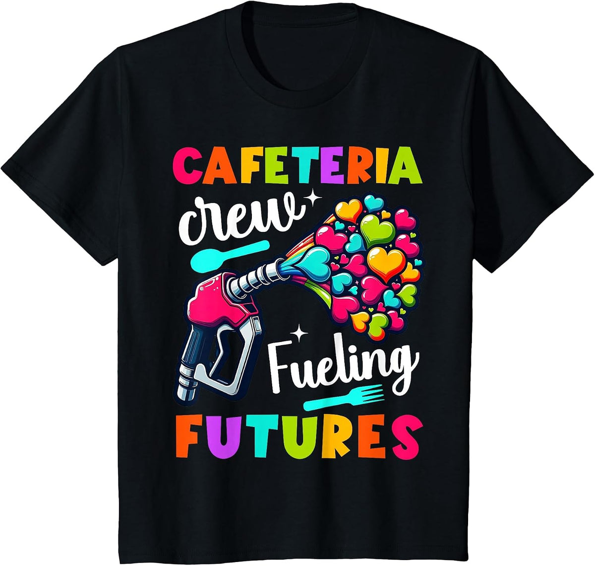 School Lunch Lady Squad a Food Fueling Future Cafeteria Crew T-Shirt - Black