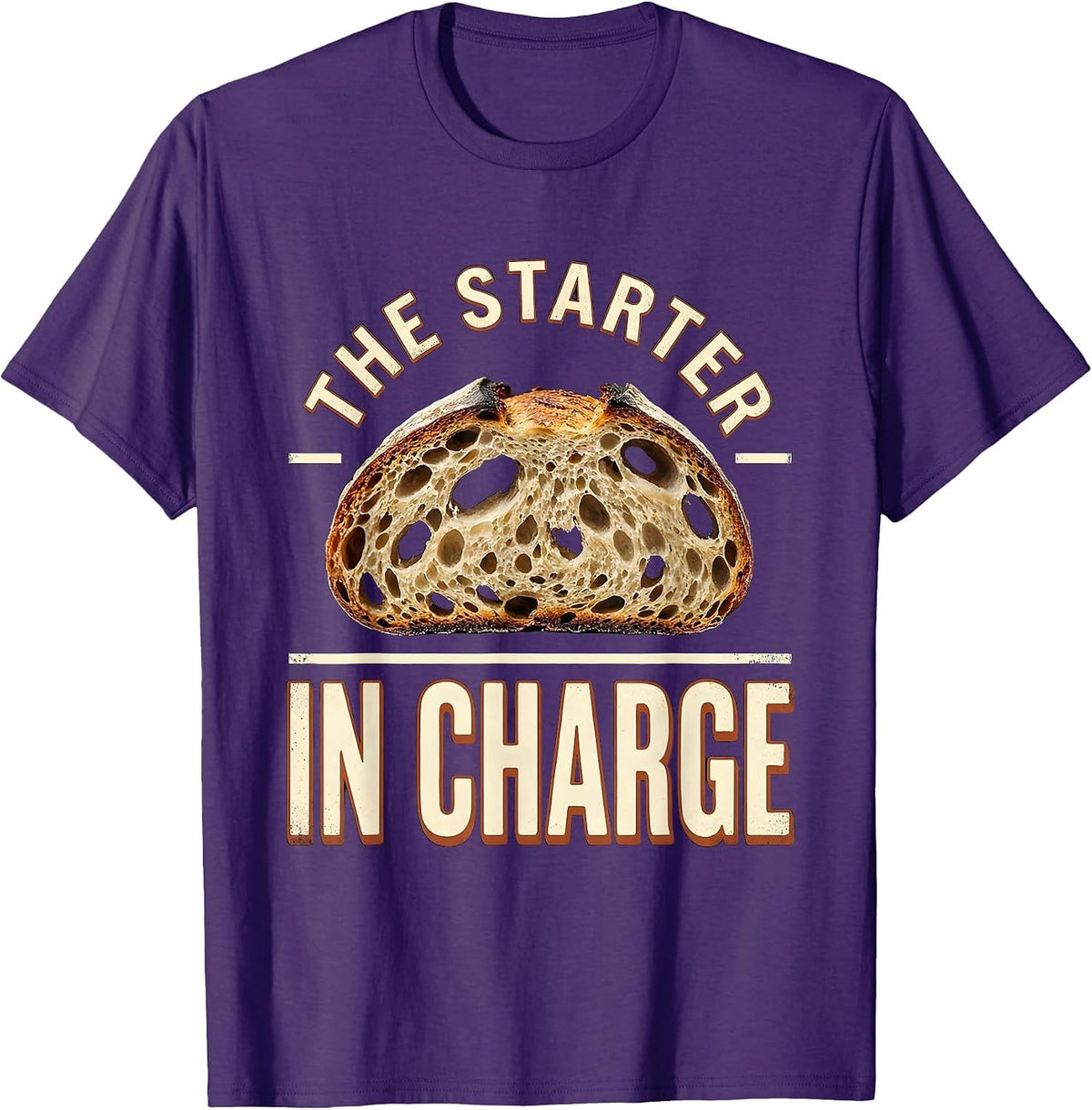 The Starter In Charge Vintage Bread Baker Sourdough Humor T-Shirt - Purple