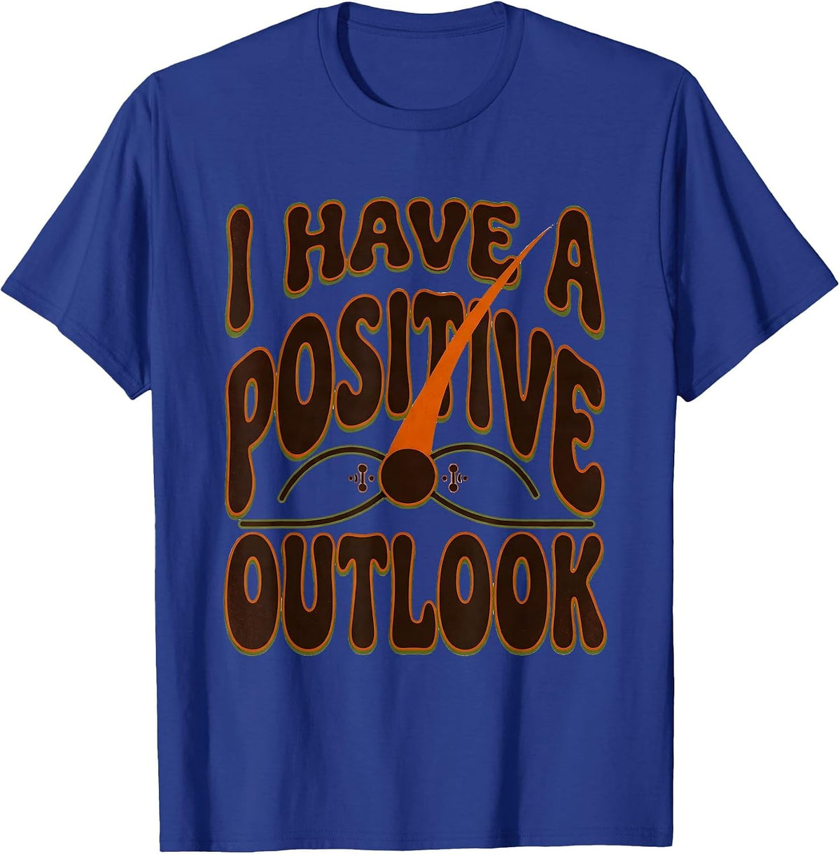 I Have A Positive Outlook Retro 70s Chemistry Pun Science T-Shirt - Royal Blue