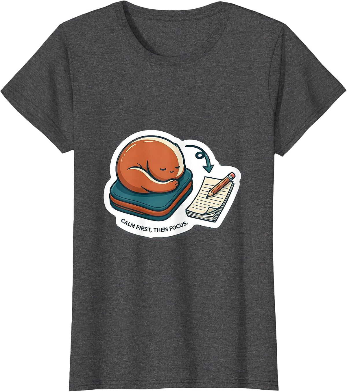 Women's Calm First, Then Focus Occupational Therapy Sensory T-Shirt - Dark Heather Grey