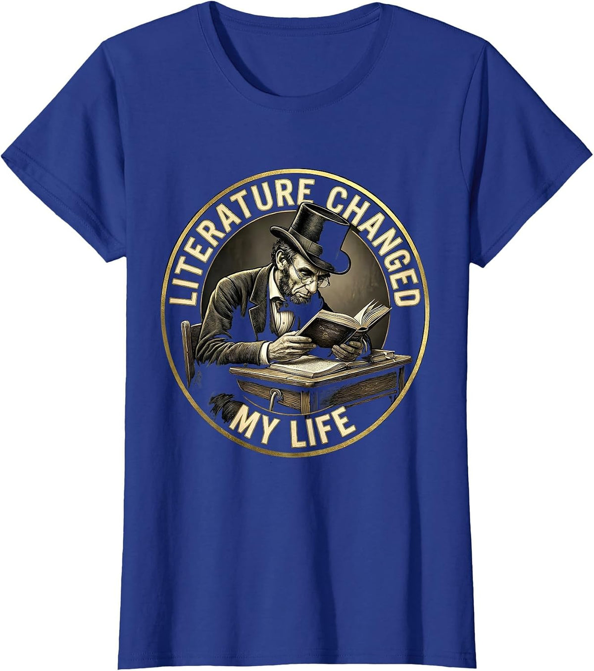 Women's Literature Changed My Life English Teacher Design T-Shirt - Royal Blue