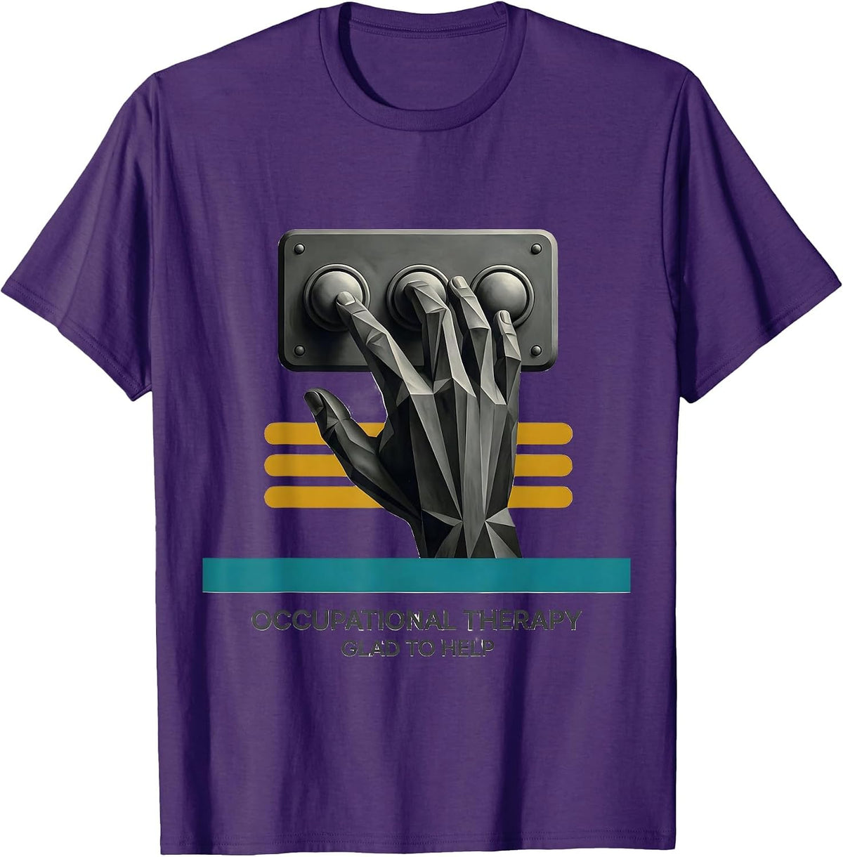 Occupational Therapy Glad To Help Midcentury Modern OT Gift T-Shirt - Purple