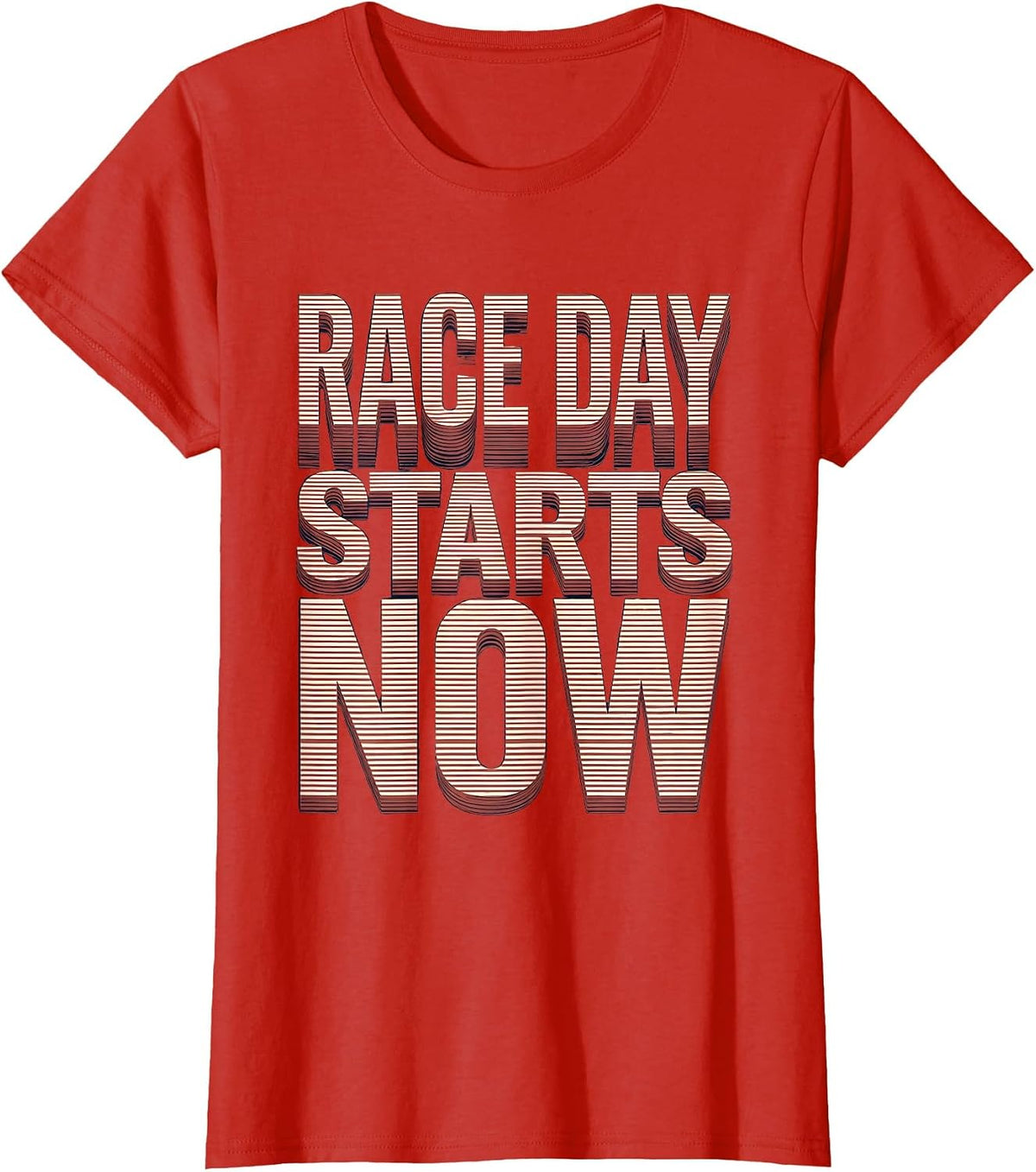 Race Day Starts Now Patriotic Drag Racing Fan Checkered Flag T-Shirt - Red