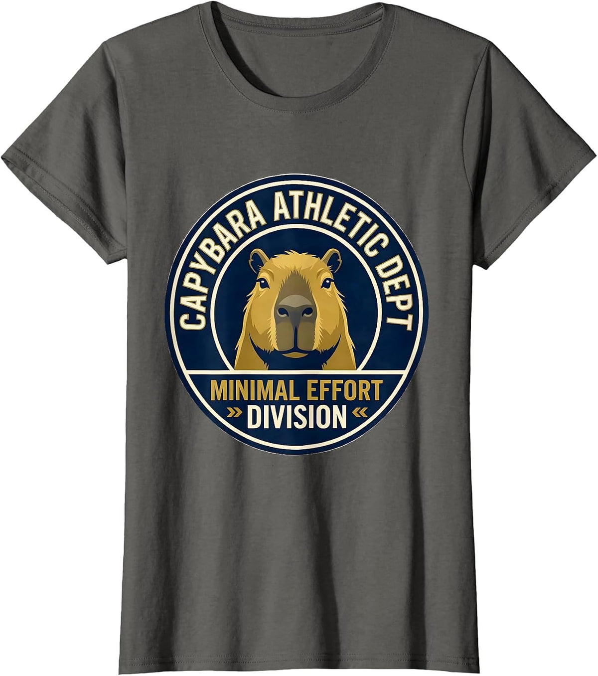 Women's Capybara Athletic Dept: Minimal Effort Division Funny T-Shirt - Asphalt Grey