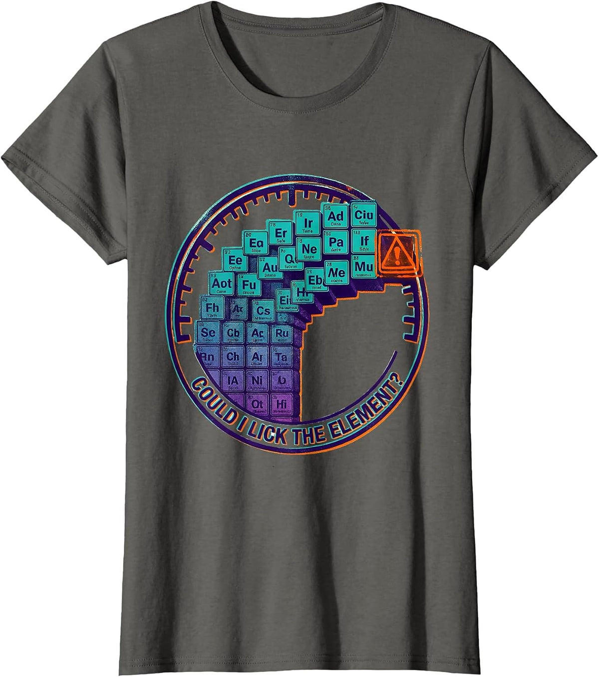 Women's Could I Lick The Element Funny Periodic Table Science T-Shirt - Asphalt Grey