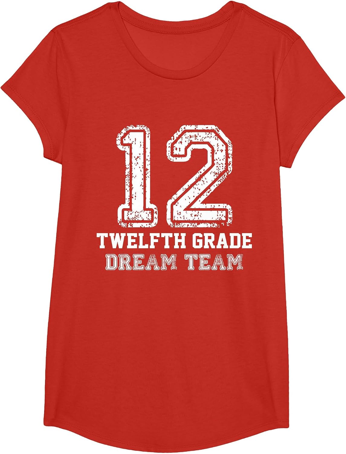 Back to School Twelfth Teacher Senior 12th Grade Dream Team T-Shirt - Girls Red