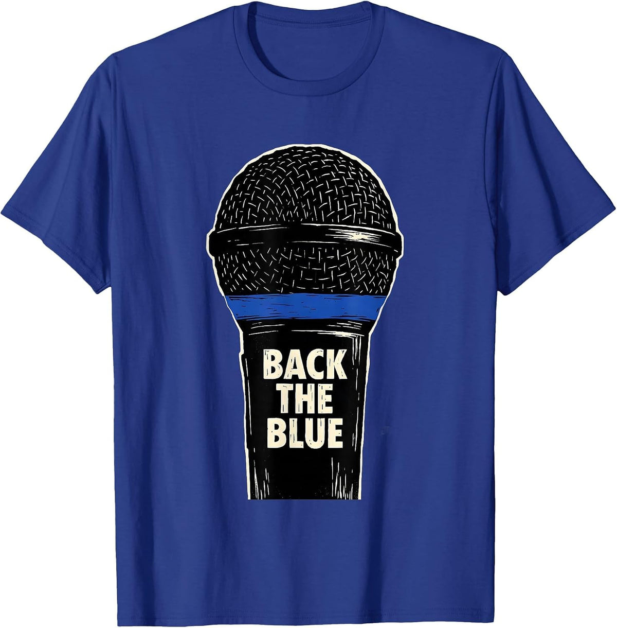 Back The Blue Thin Blue Line Police Support Law Enforcement T-Shirt - Royal Blue