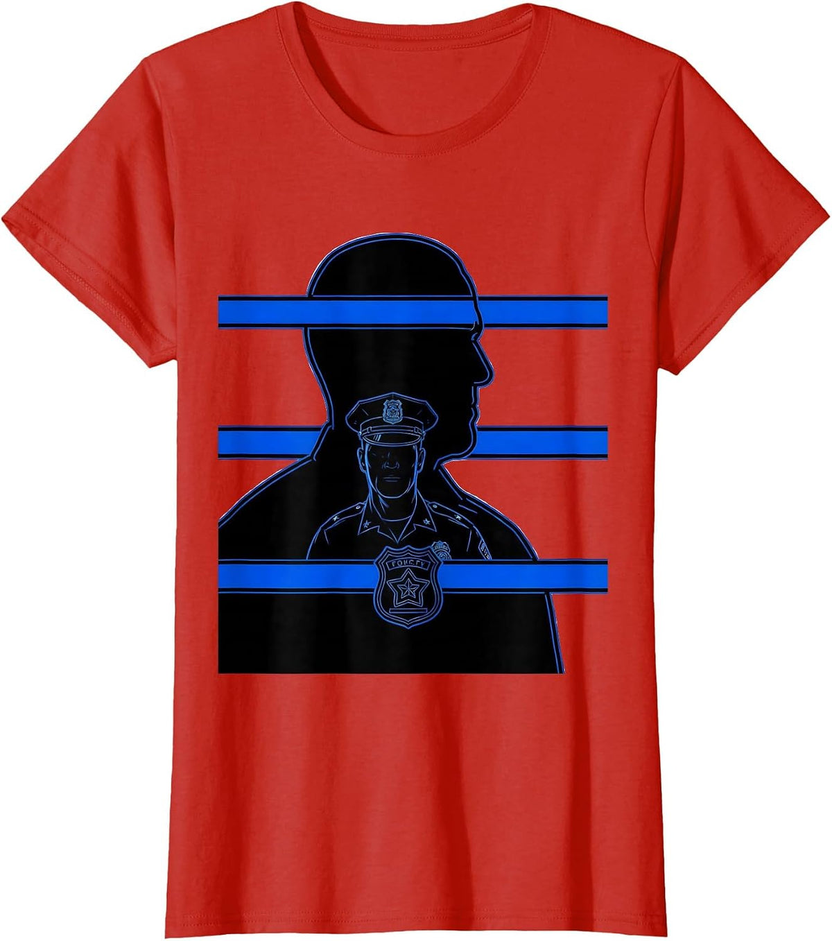 Thin Blue Line Police Family Mom Sentimental Pride T-Shirt - Red