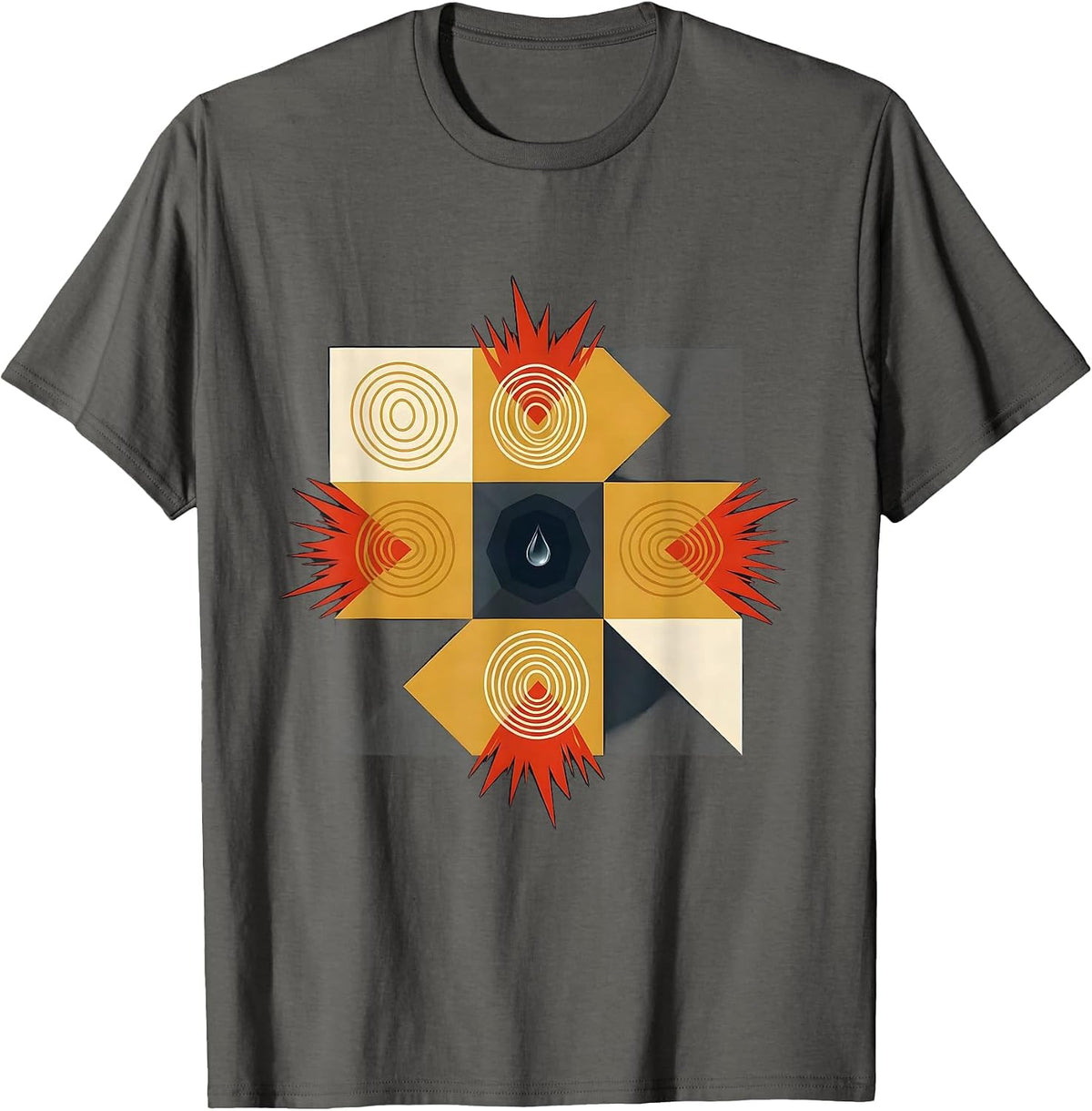 Quilt Block Patchwork Funny Science Teacher Student Humor T-Shirt - Asphalt Grey