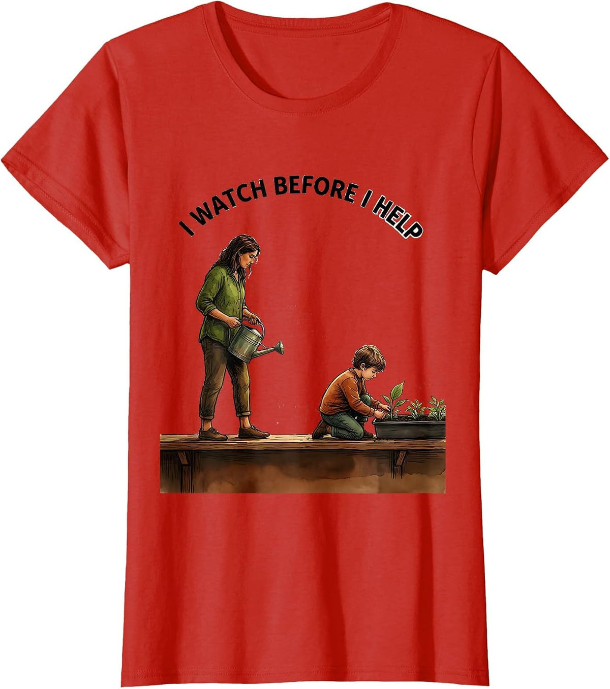 I Watch Before I Help Montessori Teacher Method Pride T-Shirt - Red