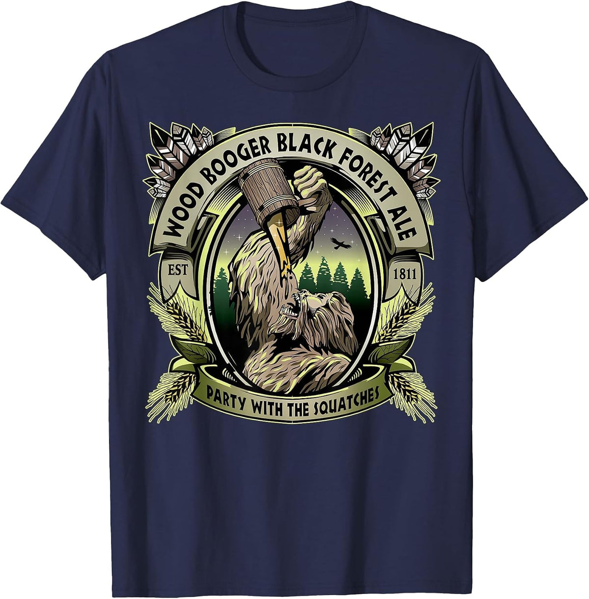 Wood Booger Black Forest Ale T-Shirt - Navy Blue