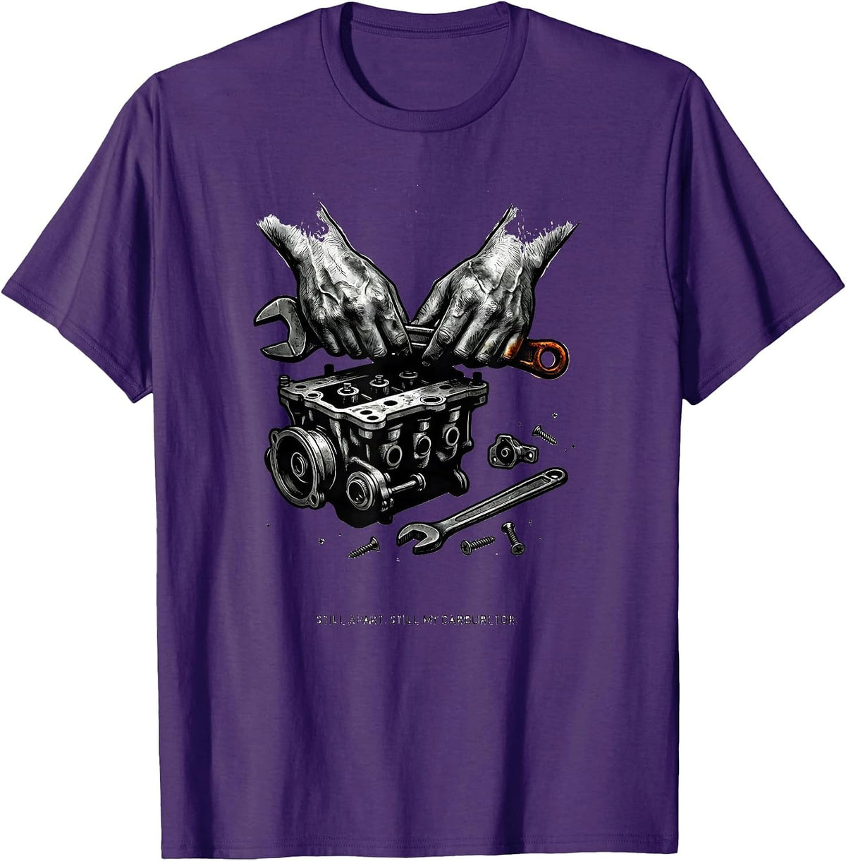 Still Apart Still My Carburetor Funny Car Guy Mechanic Gift T-Shirt - Purple
