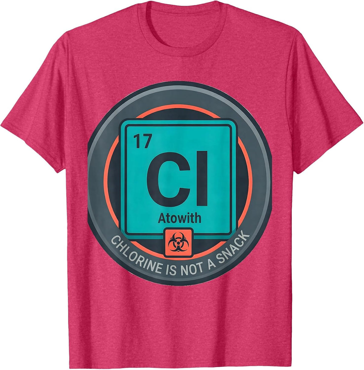 Men's Chlorine Is Not A Snack Funny Periodic Table Science Teacher T-Shirt - Red Heather