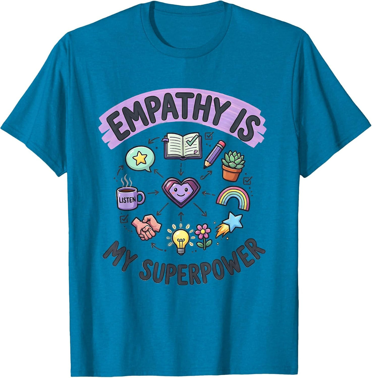 Empathy Is My Superpower School Counselor T-Shirt - Sapphire Blue