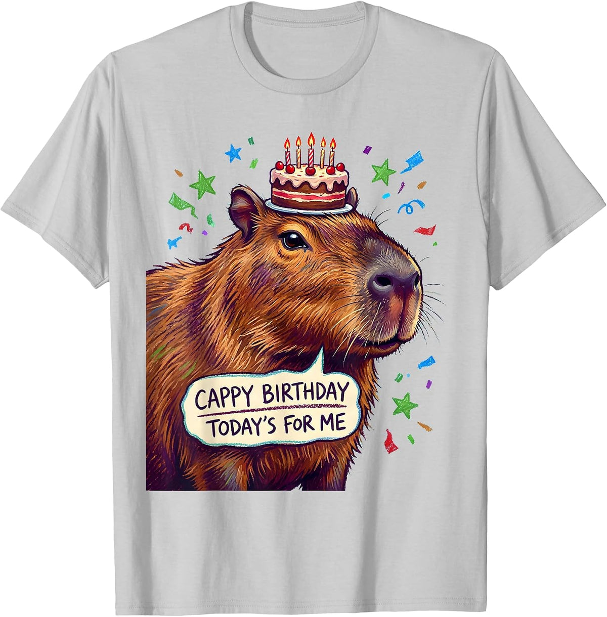 Men's Cappy Birthday Today’s For Me Kawaii Girl Capybara Birthday T-Shirt - Silver Grey