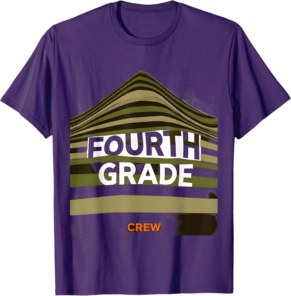 Men's Fourth Grade Crew Camo Back To School Boys Teachers T-Shirt - Purple