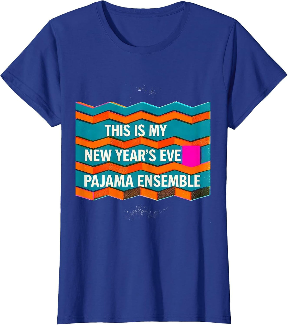 Women's This Is My New Year's Eve Pajama Ensemble Risograph T-Shirt - Royal Blue