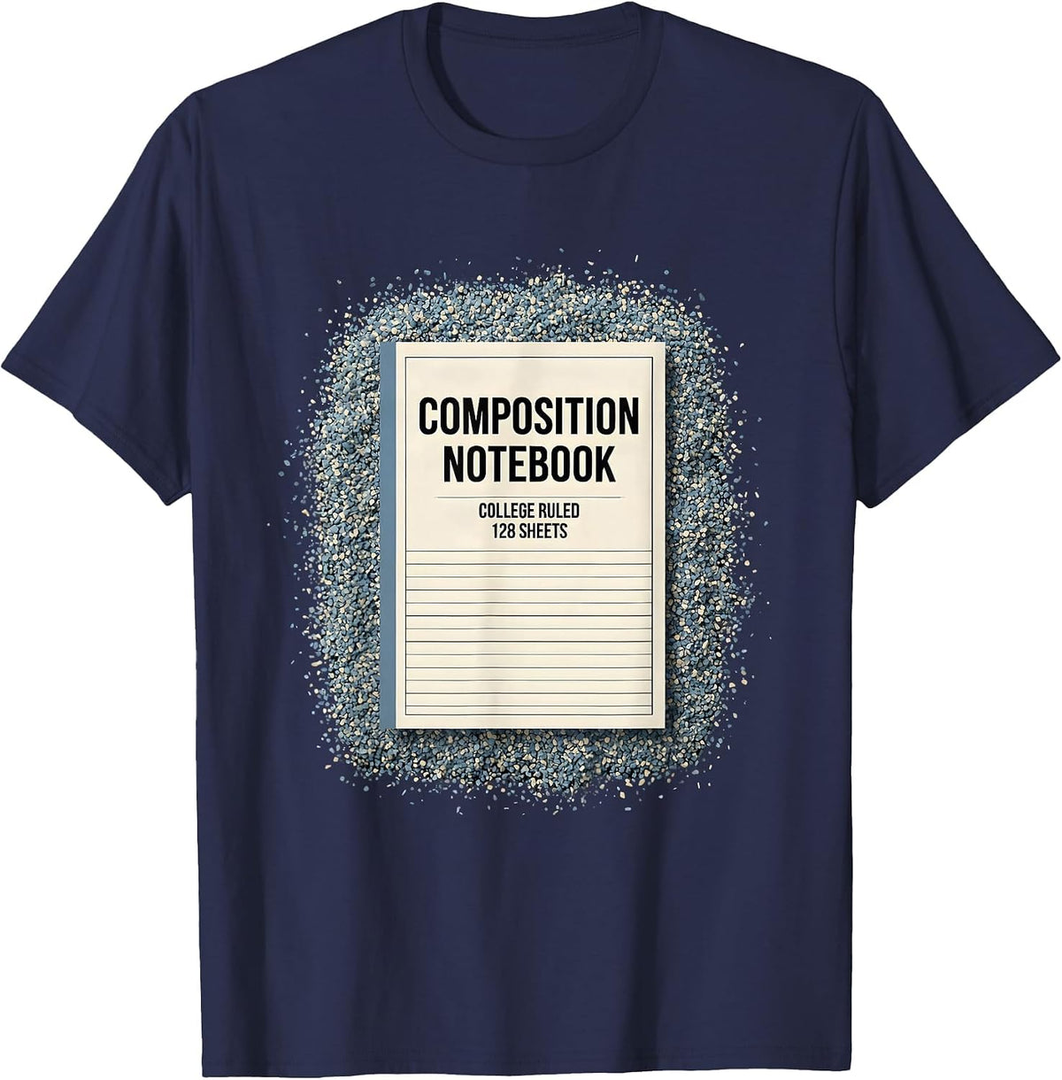Men's Composition Notebook College Ruled 128 Sheets Teacher T-Shirt - Navy Blue