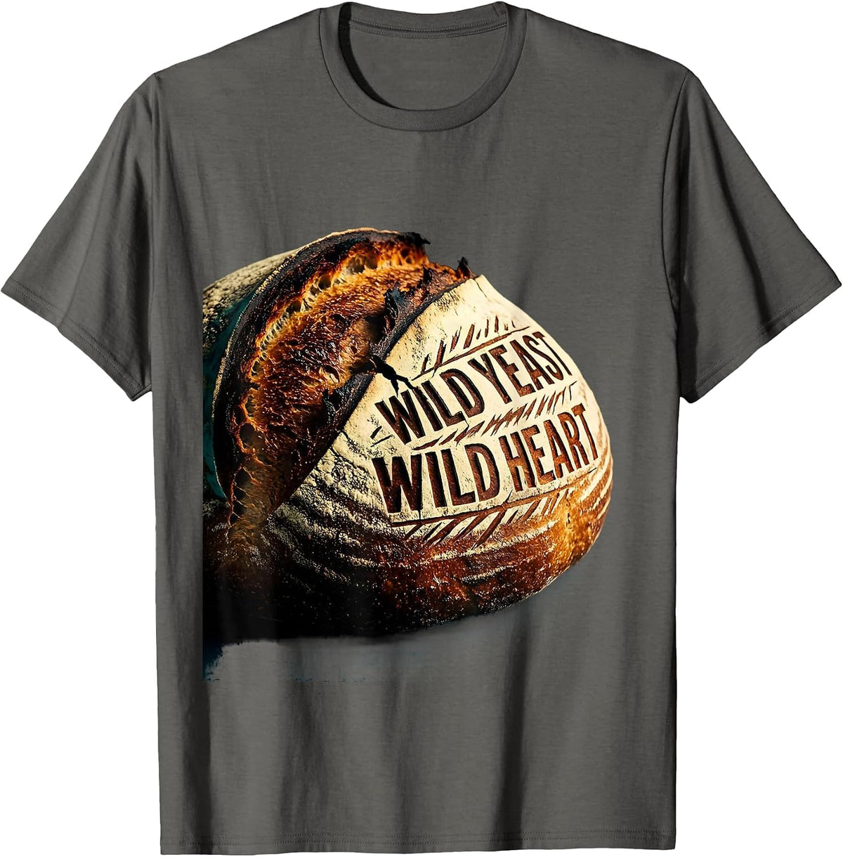 Men's Wild Yeast Wild Heart Sourdough Baker Design T-Shirt - Asphalt Grey