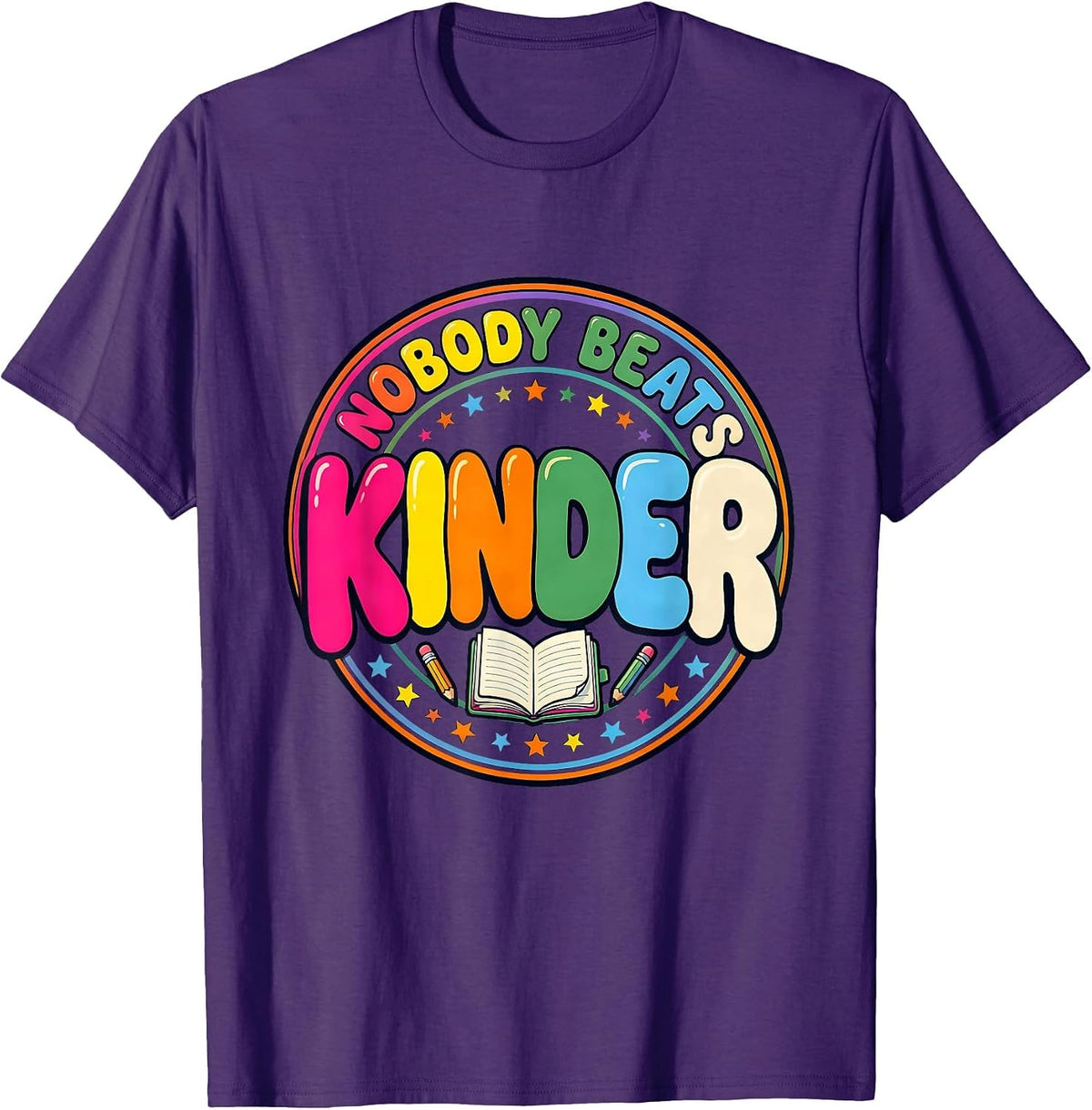 Nobody Beats Kinder Funny Kinder Crew Back To School Teacher T-Shirt - Purple