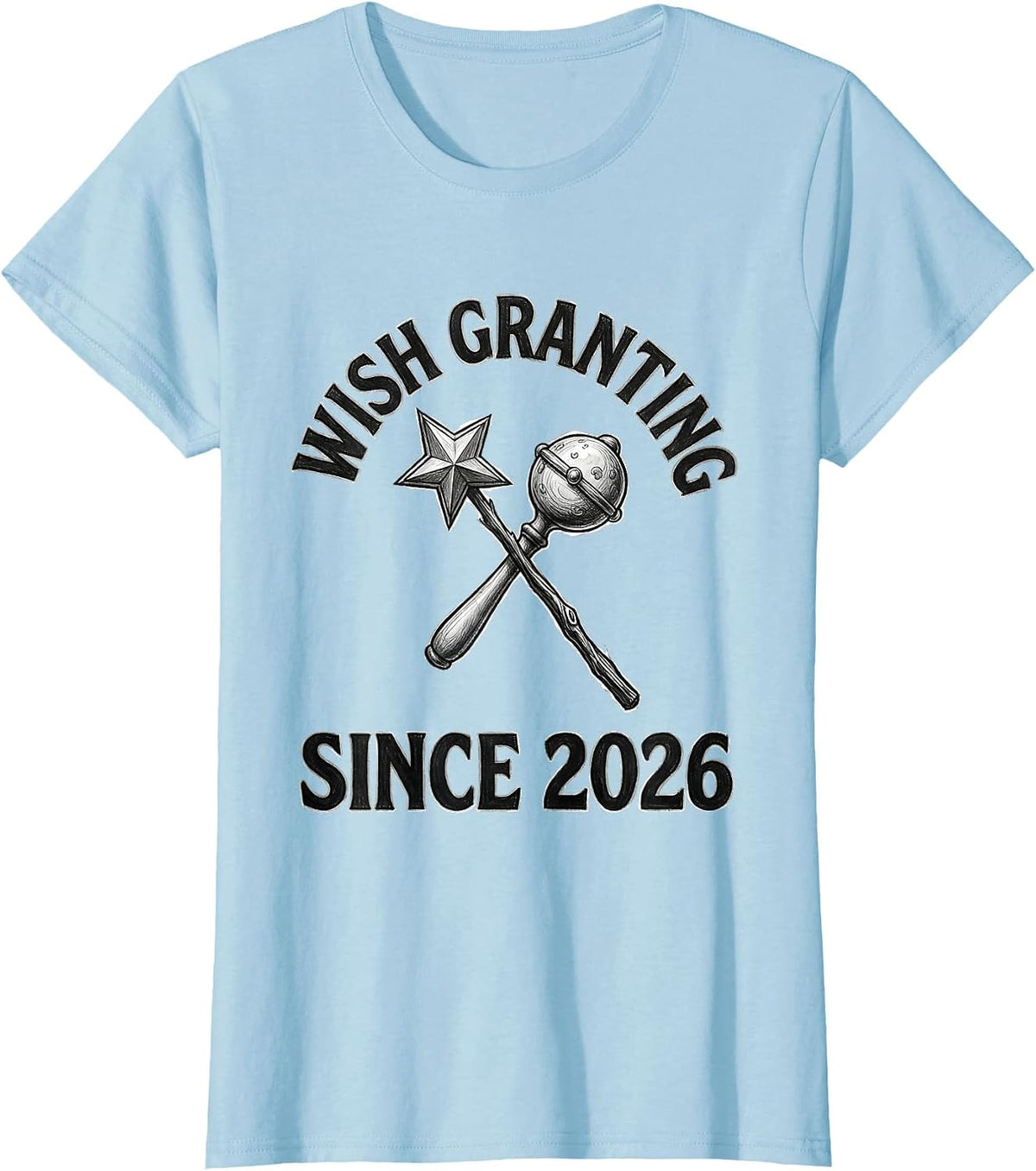 Wish Granting Since 2026 Funny Fairy Godmother New Baby Gift T-Shirt - Baby Blue