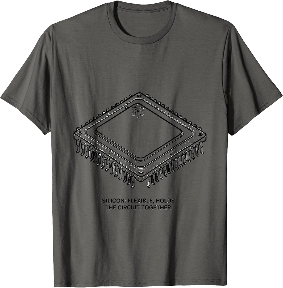 Silicon: Flexible, Holds The Circuit Together Science Geek T-Shirt - Asphalt Grey