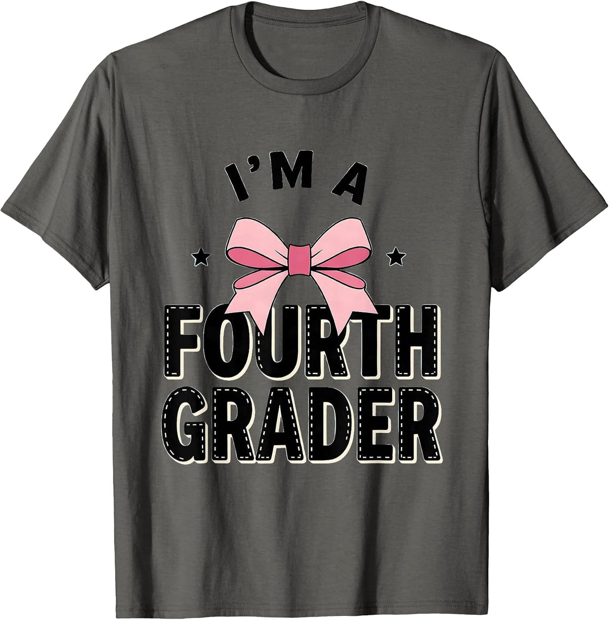 I’m A Fourth Grader Coquette Bow Back to School Fourth Grade T-Shirt - Asphalt Grey