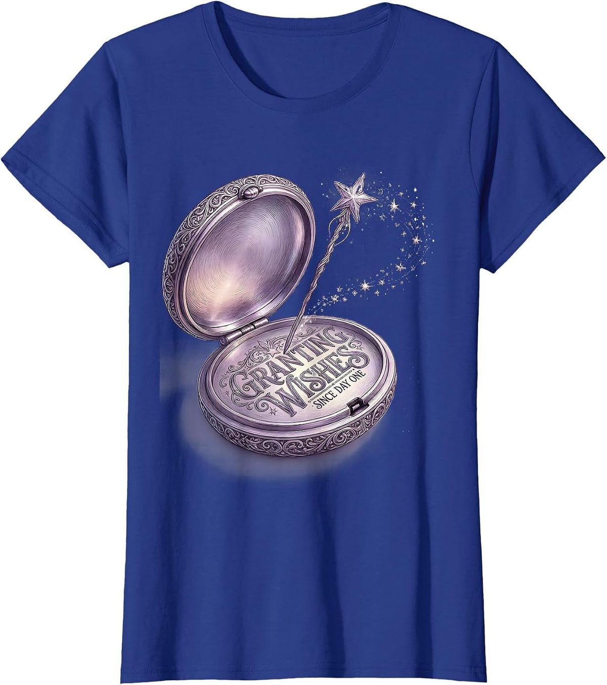 Women's Granting Wishes Since Day One Whimsical Fairy Godmother T-Shirt - Royal Blue