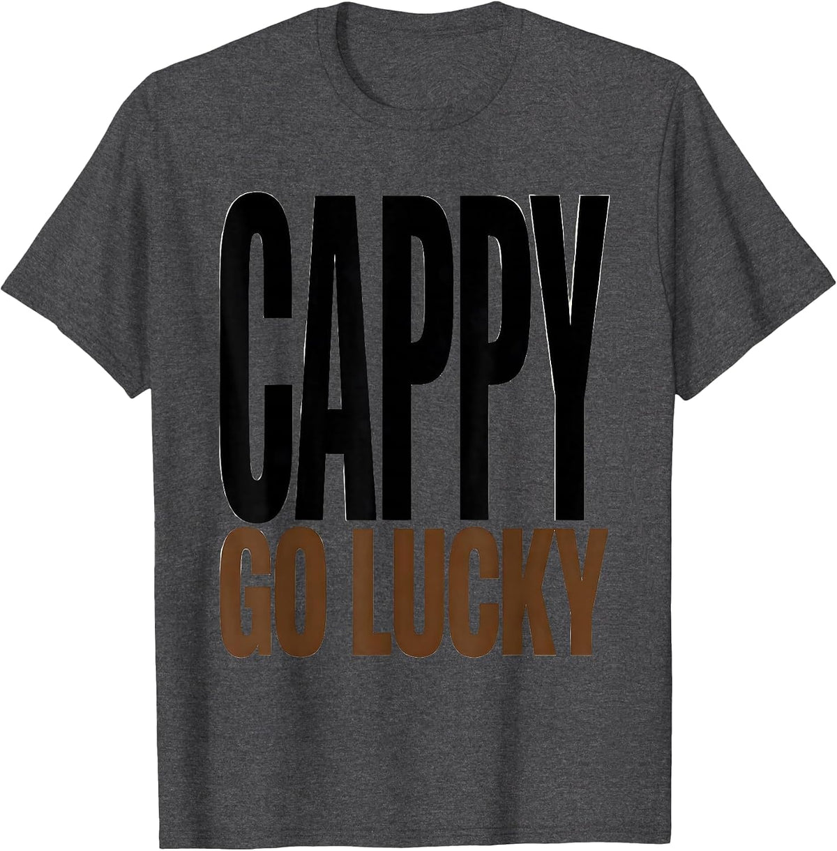 Men's Cappy Go Lucky Funny Capybara Meme Animal Humor T-Shirt - Dark Heather Grey