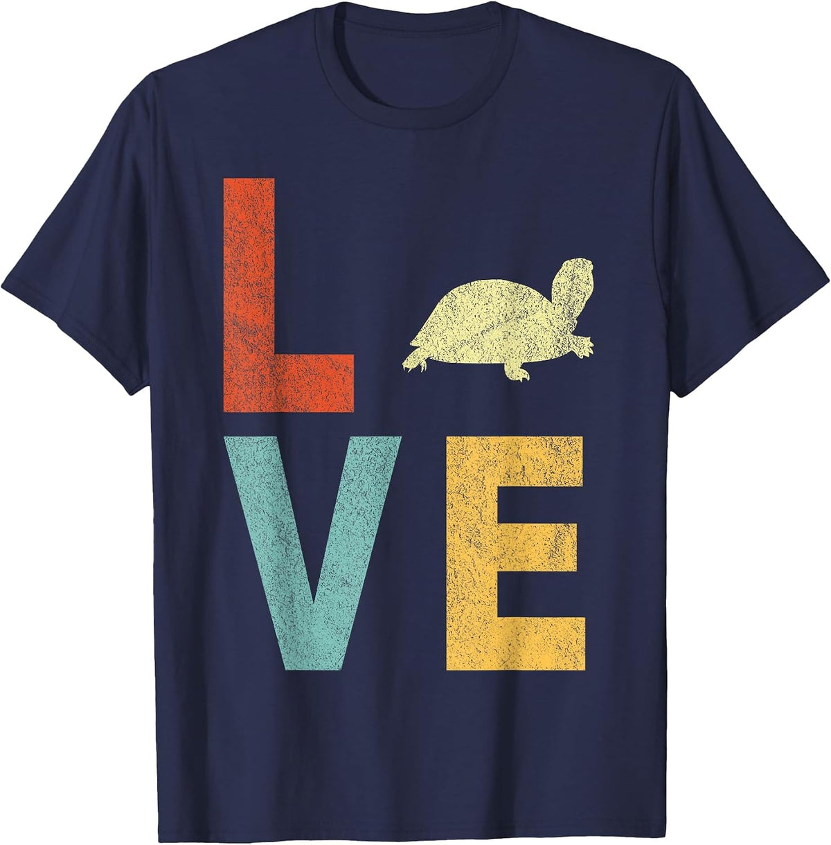 Love Tortoises Turtle Lover Funny Tortoise Quote Retro T-Shirt - Navy Blue