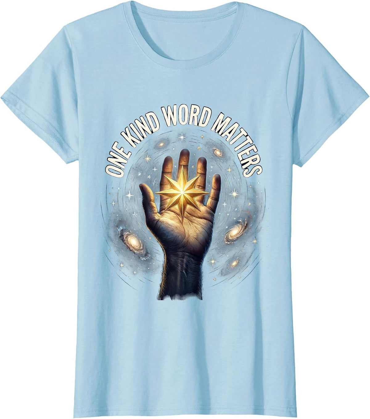 One Kind Word Matters Kindness Is Free Design T-Shirt - Baby Blue