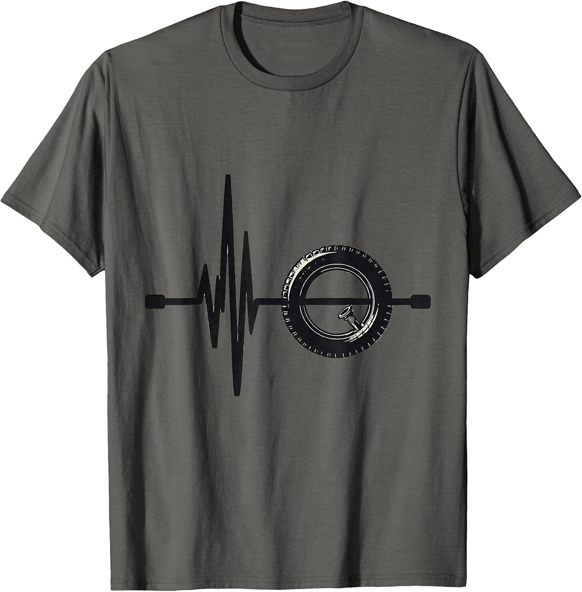 Pulse Trace Car Guy Auto Mechanic Racing Enthusiast T-Shirt - Asphalt Grey
