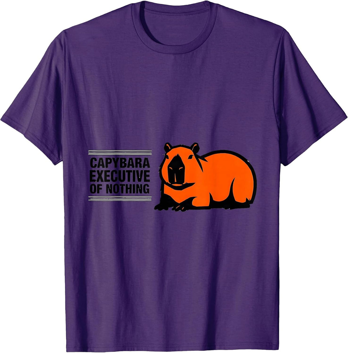 Men's Capybara, Executive of Nothing Funny Animal Lover Meme Humor T-Shirt - Purple