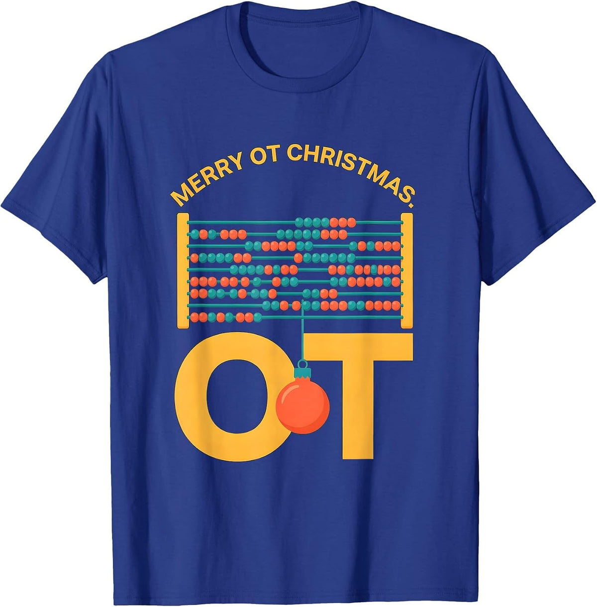 Men's Merry OT Christmas Funny Occupational Therapy Workplace T-Shirt - Royal Blue