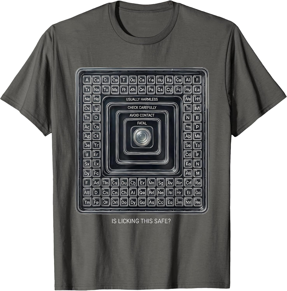 Is Licking This Safe Funny Periodic Table Science Teacher T-Shirt - Asphalt Grey