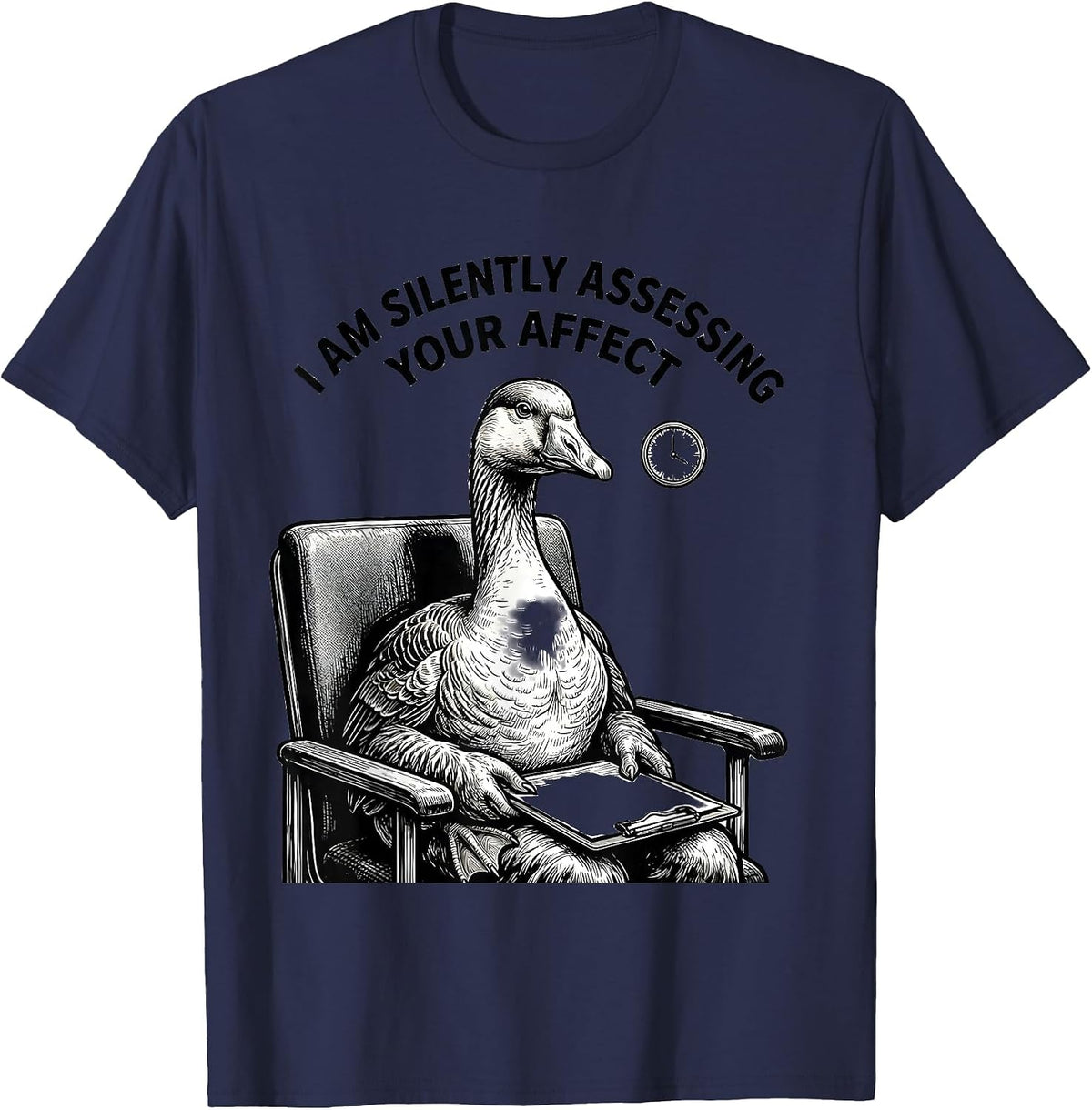 Men's I Am Silently Assessing Your Affect Funny Mental Health T-Shirt - Navy Blue