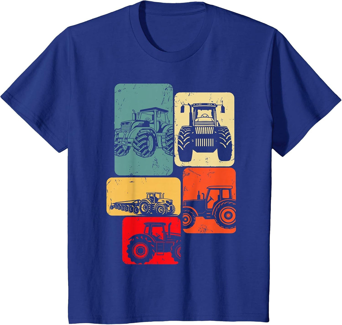 Tractors Farm Kids Boys T-Shirt Tee for Toddler Boys and Girls Tractor Shirts - Royal Blue