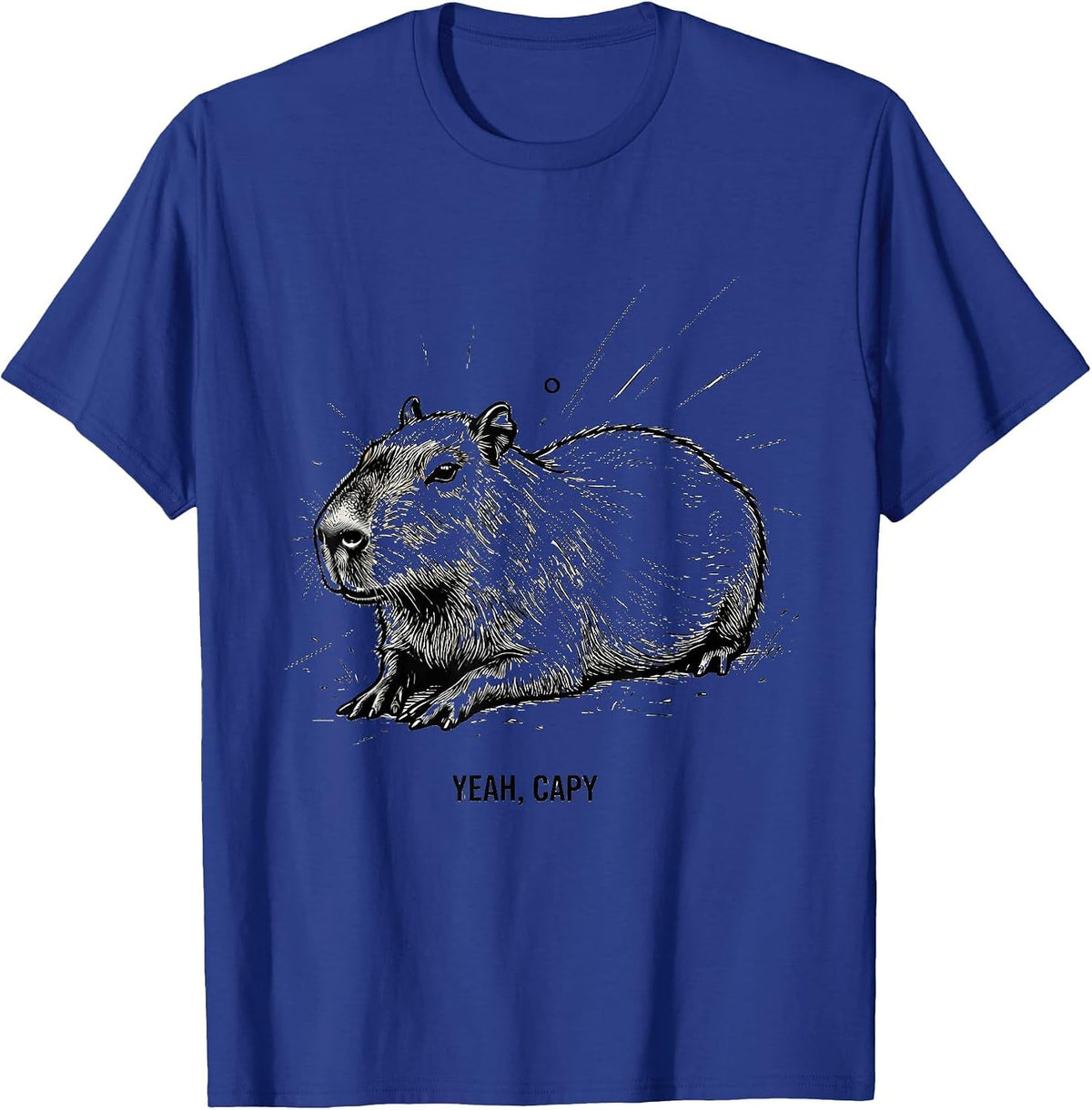 Yeah Capy Funny Capybara Animal Meme Humor T-Shirt - Royal Blue